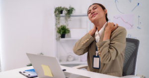 Neck pain caused by technology use and forward head posture.