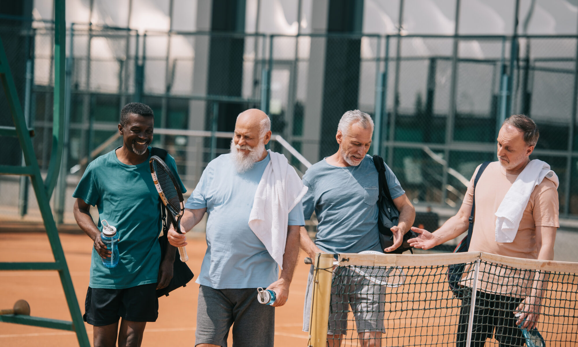 men playing pickleball