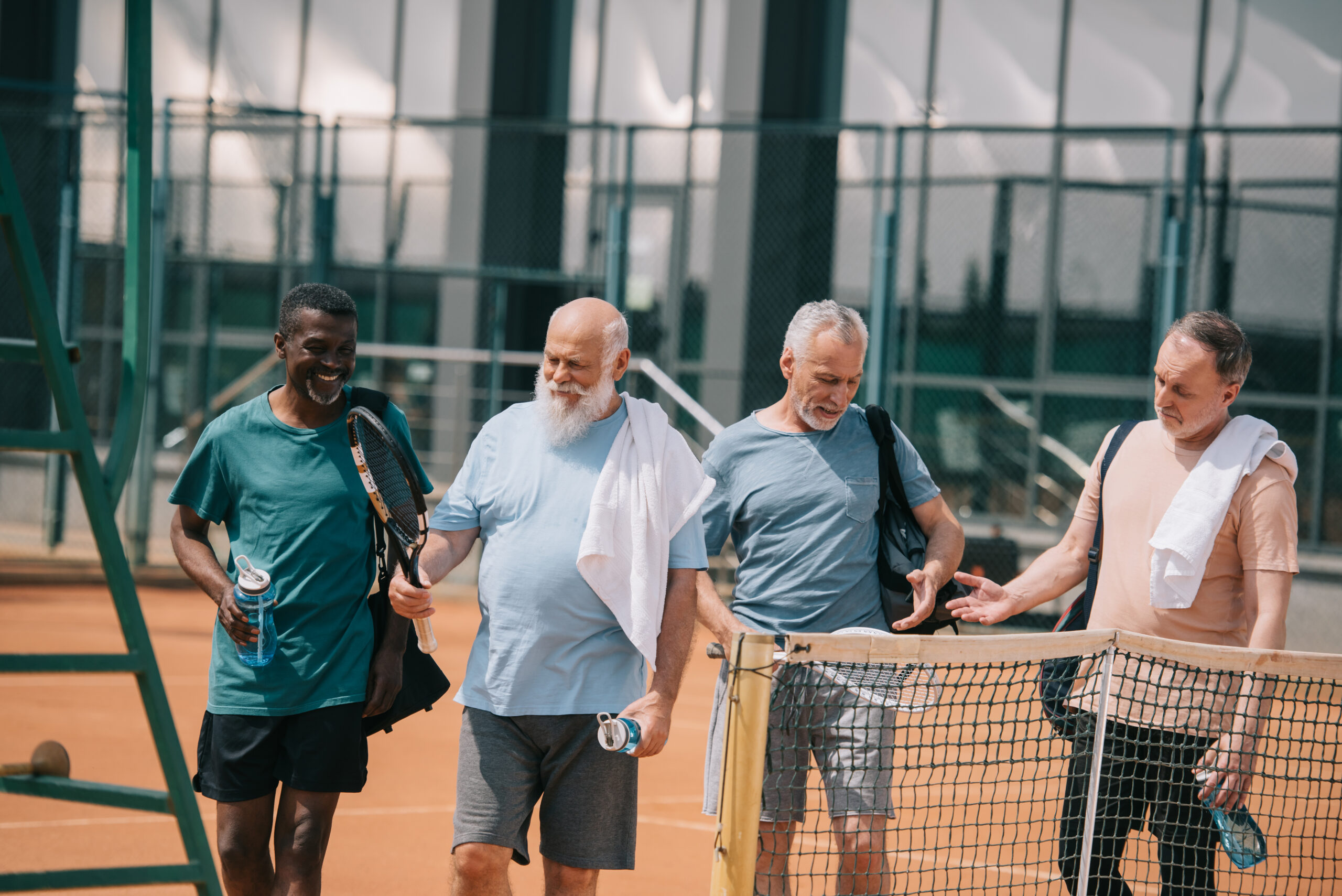 men playing pickleball